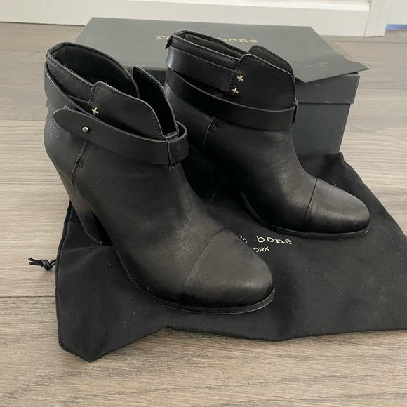 Rag & Bone Harrow Boot in Black Leather Sz 37.5 - Picture 3 of 9